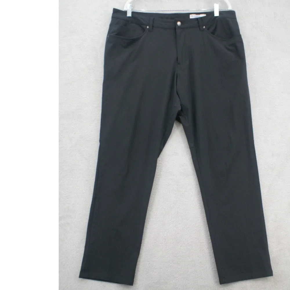 Lululemon Commission Pant Slim Black Warpstreme Mens 38x30 Trousers Team Issued